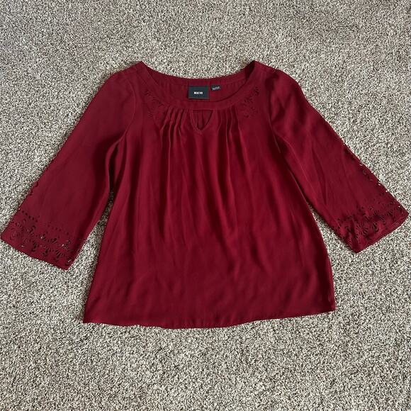 Maeve Anthropologie wine red top size 4 - Picture 5 of 12